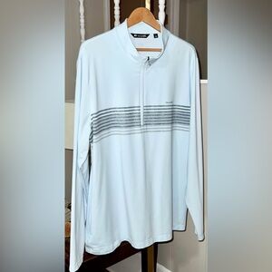 Travis Mathew 2X Golf Quarter Zip Light Blue Long Sleeve Shirt